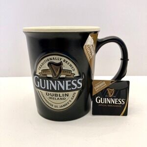 Guinness Mug Storehouse Exclusive Raised Logo 02748 Brown Cream Interior Ceramic